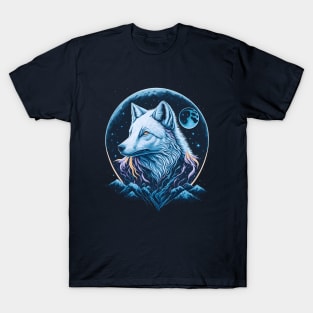 White Arctic Fox at Night Time T-Shirt